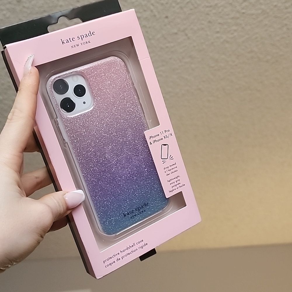 Kate spade iPhone 11 Pro XS X glitter hardshell protective phone case nwt girly - Picture 5 of 5